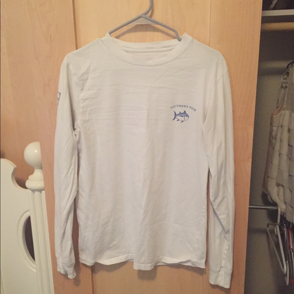 Southern Tide White Long Sleeve Tee
